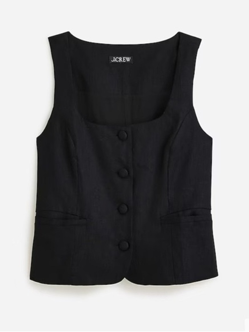 Like new J Crew Black Scoop Neck Button Vest